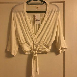 Surplice Tie Front Crop Top